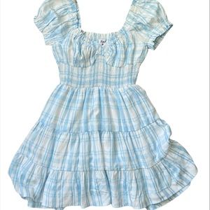 Princess Polly Daniela Mini Dress Blue Check